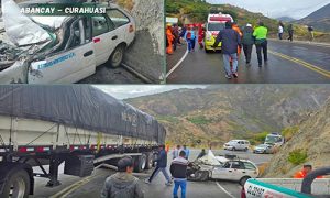 Seis estudiantes y un docente resultaron heridos tras accidente vehicular en Huchupata – Curahuasi